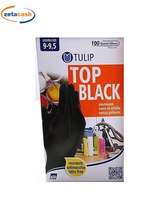 TULIP guanti nitrile Top black monouso 100pz