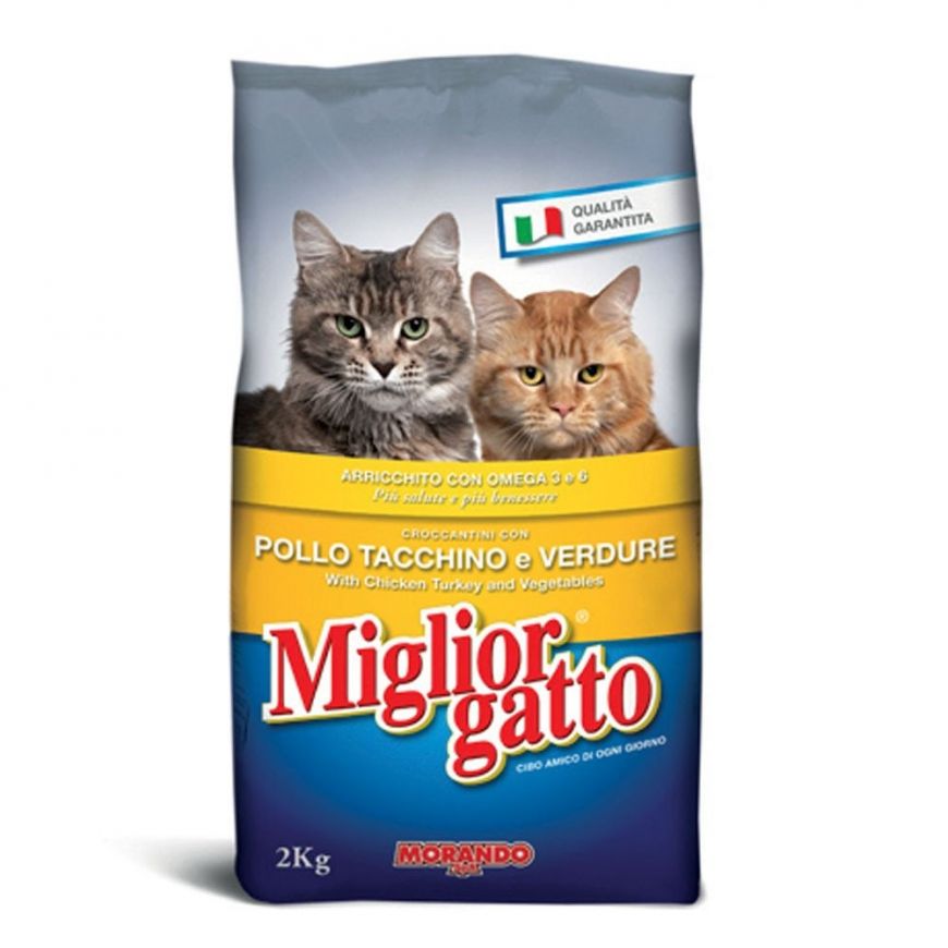 MIGLIOR GATTO CROCCANTINI 2 KG POLLO TACCHINO E VERDURE