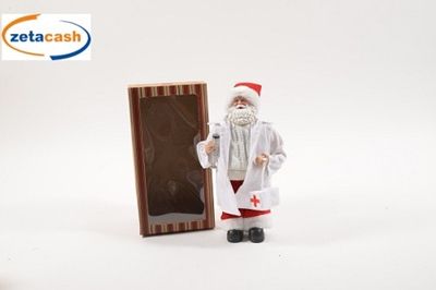 BABBO NATALE DOTTORE CON SIRINGA 16X10X H30 CM