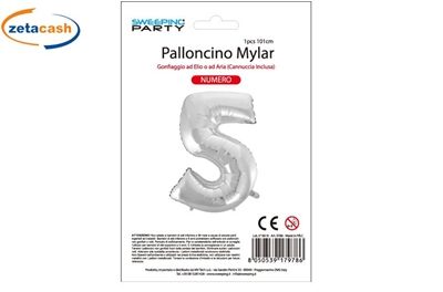 PALLONE MYLAR ARGENTO N°5