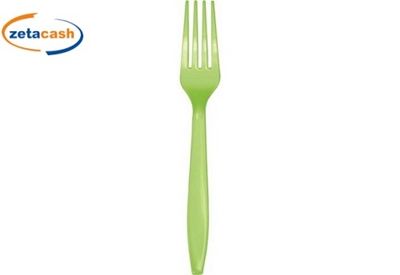 Forchette In Plastica Riutlizzabili Verde 15 Pz - [0662]