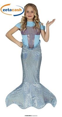 COSTUME BAMBINA SIRENA TAGLIA 5 6 ANNI