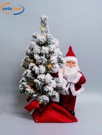 Albero di Natale in PVC con sacco in juta e pigne per decorazioni nata –