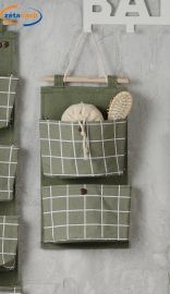 Portatutto da appendere tessuto cactus 3 tasche —