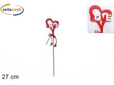 SPILLONE IN LEGNO DECORATIVO CON CUORE LOVE 27 CM