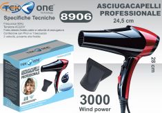 TEKONE, asciugacapelli professionale con diffusore 1800 W