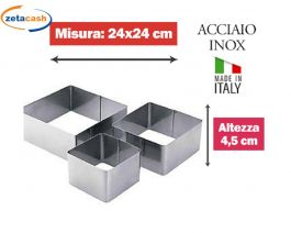 TAGLIAPASTA ACCIAIO INOX 18/10 QUADRATO LISCIO CM 24X24 - H4