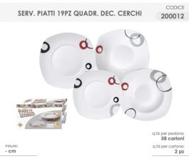 Piatti Dolce Quadrati In Cartoncino Circo 19 Cm - Conf. 8 Pz